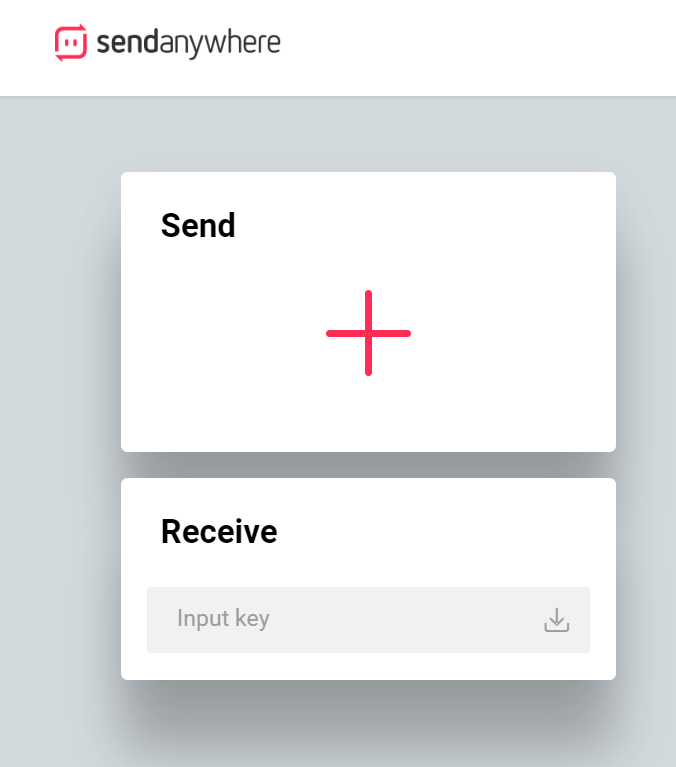 interface de SendAnywere