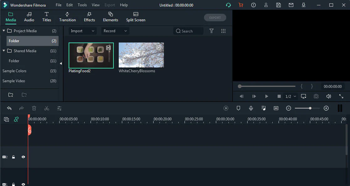 interface Filmora